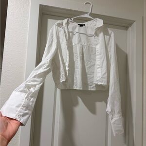 PrettyLittleThing Plus White Button-Down Top